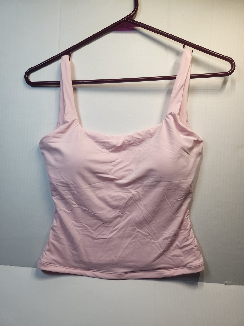 Women's Pink Square Neck Tank Top